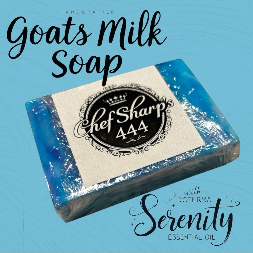Handcrafted Goat's Milk Soap made with Doterra Serenity & Yarrow Pom 4oz Bar - Picture 5 of 6